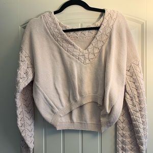 Vintage pink V-neck sweater